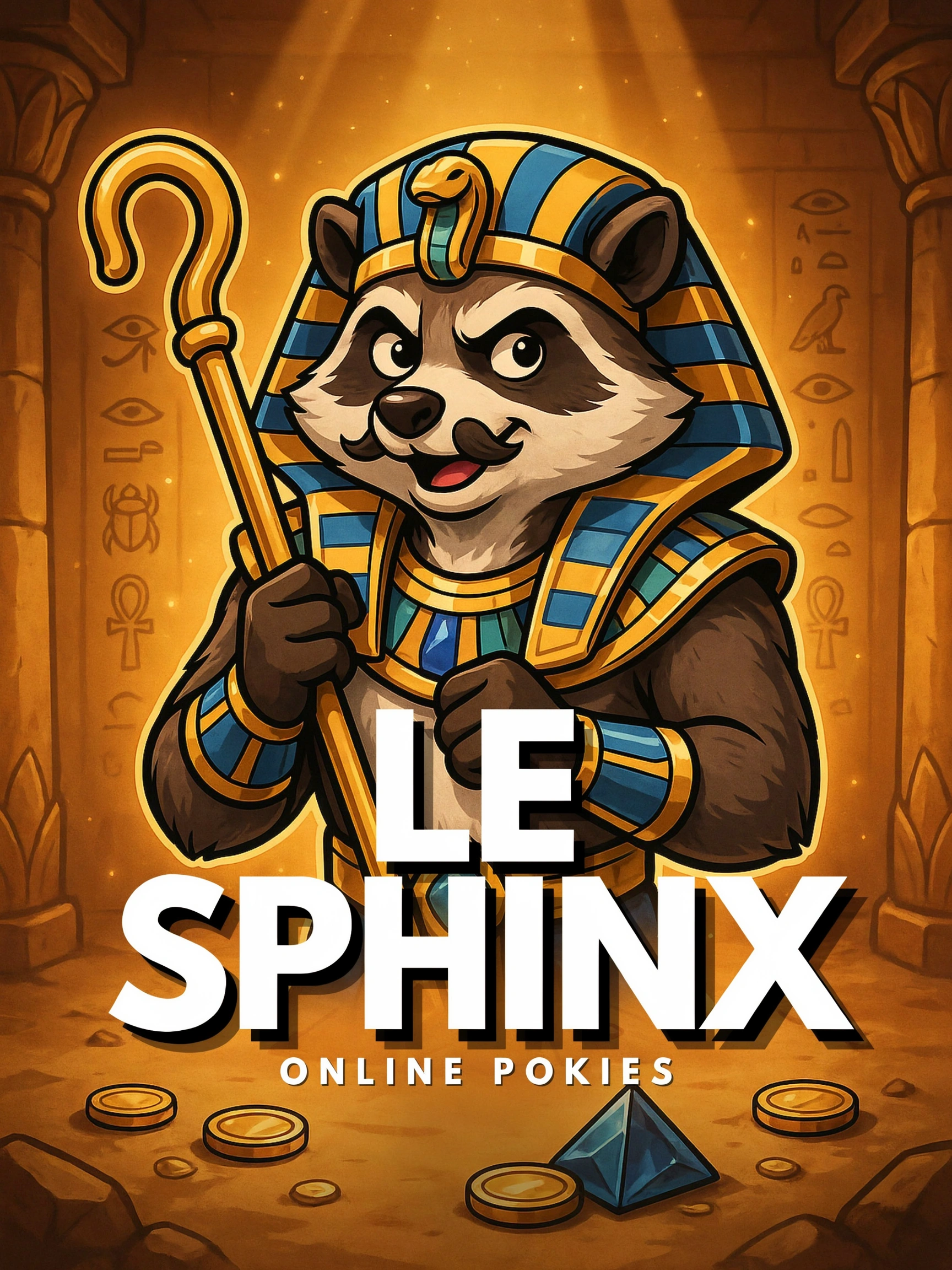 Promo art for the Le Pharaoh pokie